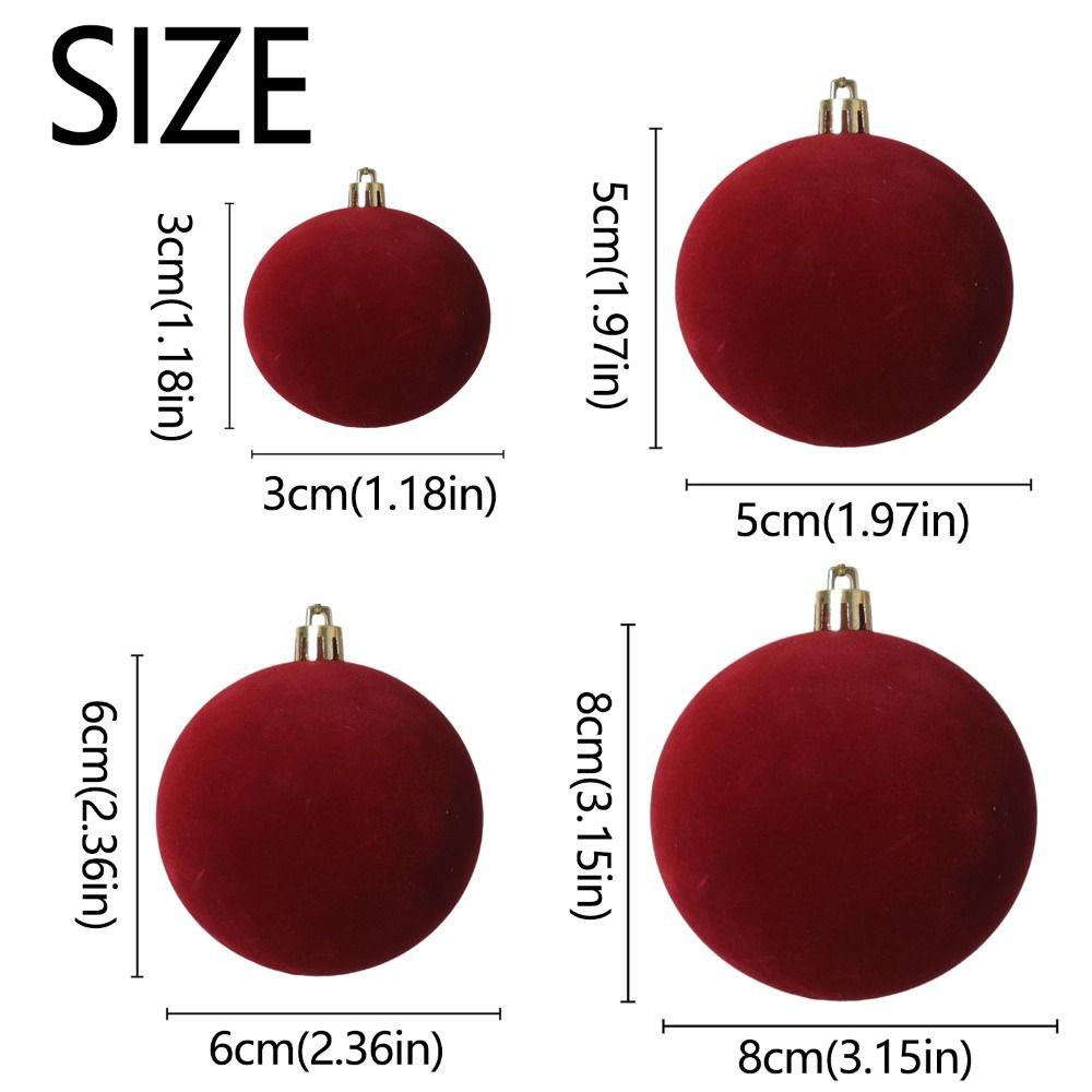 12Pcs Shiny Christmas Decoration Pendant 3/5/6/8cm Xmas Tree Hanging Pendants  Baby Shower Decor