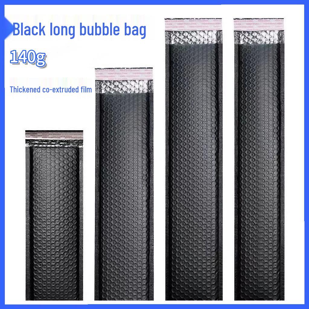 140g Black Matte Bubble Envelope - Long Strip, Thickened Film Foam Bag