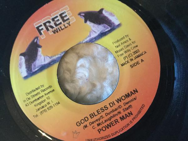 7inch Record POWERMAN / LUKIE D - God Bless Di Woman / Gangsta Call none Free Willy 2003 Jamaica Reggae, Ska & Dub Used