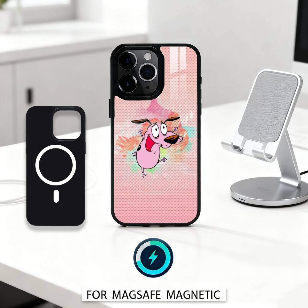 Courage The C-CowardlyS Dog Phone Case For iPhone 17,16,15,14,13,12,Pro,Max For Magsafe Magnetic Wireless Charging