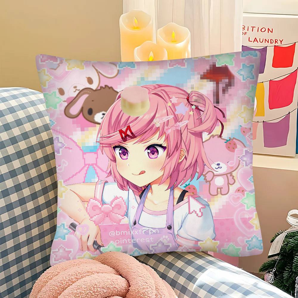 

pc Cartoon Character Natsuki Pillow Case Fashion Square Pillowcase Bedroom Sofa Room Ins Decoration Leisure 40x40 cm