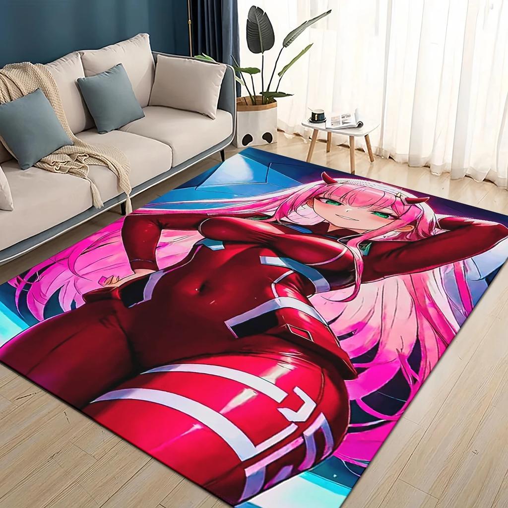 27 Style Cartoon Zero Two DARLING in The FRANXX Carpet Rug for Living Room Bedroom Home Sofa Decoration,Kids Non-slip Floor Mat