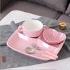 Children's Compartmented Ceramic Dinnerware Set - Creative Meal Tray for Kindergarten Students