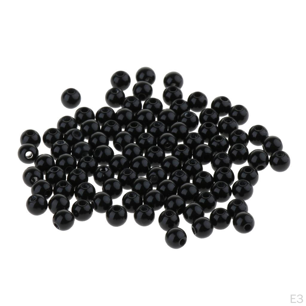 100pcs Plastic Teddy Bear Soft Toy Black, 10mm