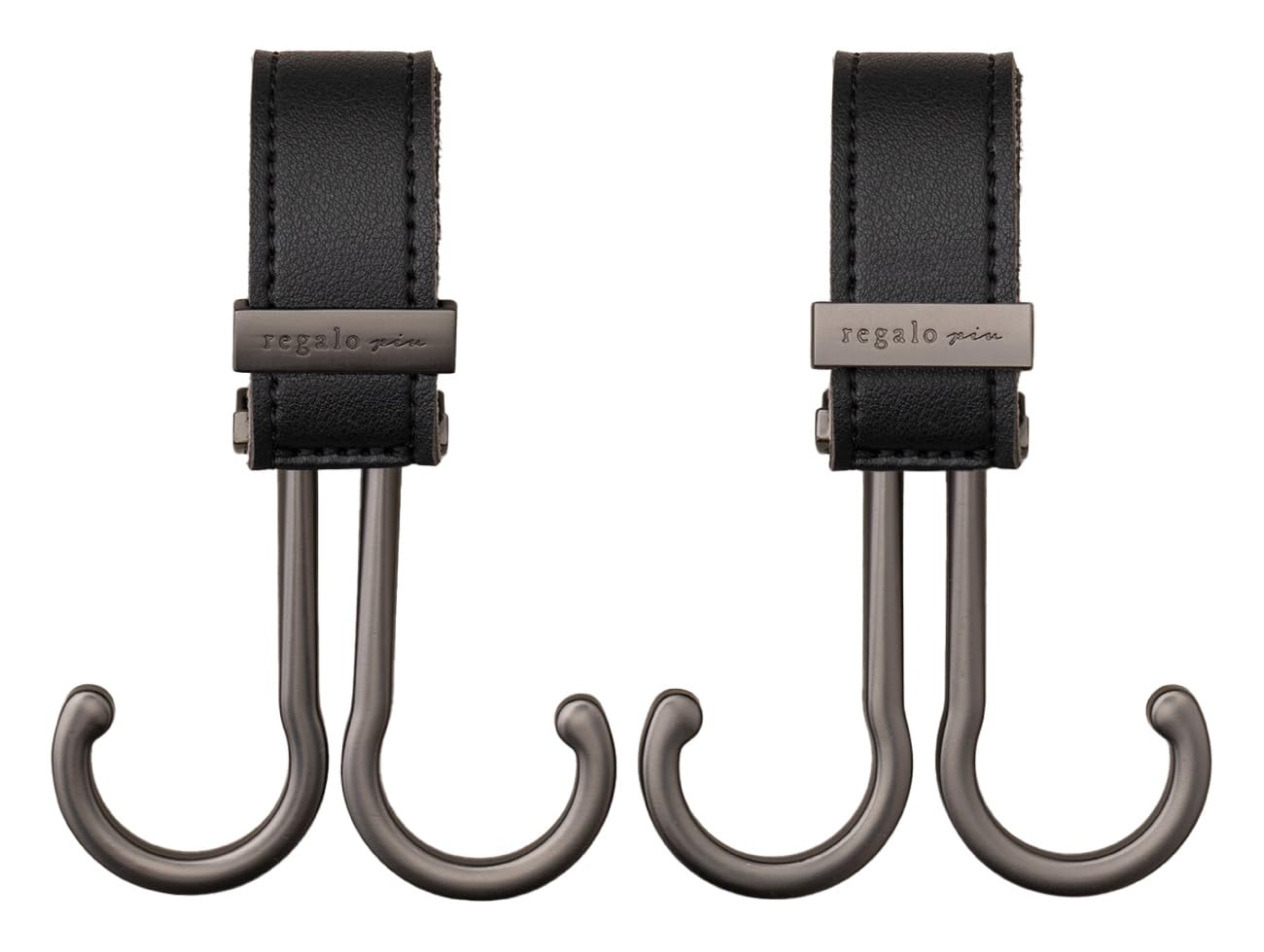 

regalo Stroller Rotating Double Luggage Set of Double Buggy Hook Premium x Hook, 360-Degree Hook, Hook, 2, (Black Black)