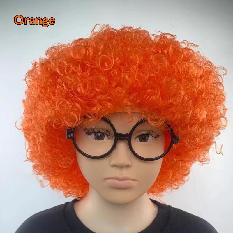 Gift Various Coloured Props Clown Cosplay Football Fans Black Afro Curly Wig Synthetic Wigs Curly Hair Children/Adults Dressing