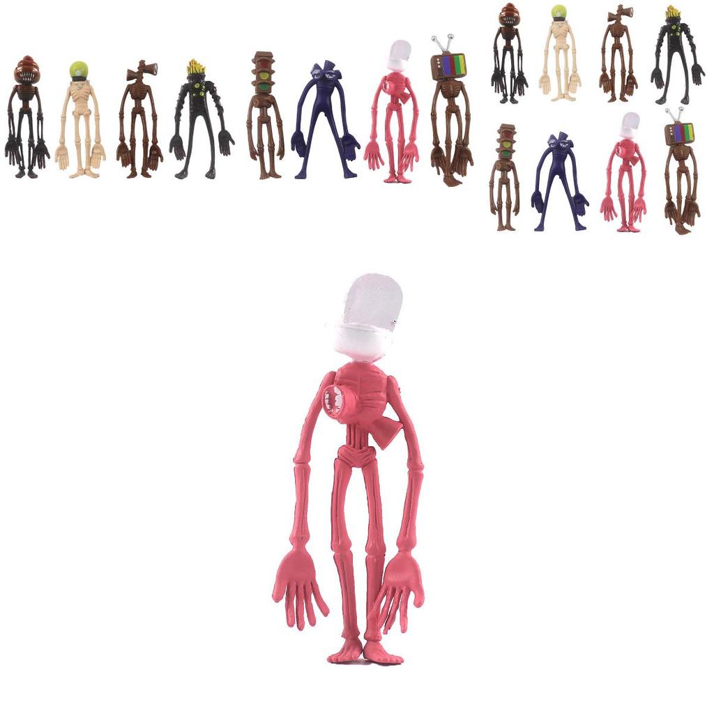 8pcs Siren Head Figures Safe Pvc Miniatures Cake Topper For Kids Ornament