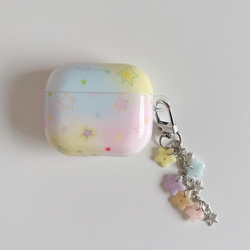 

ins Korean smudge color stars for airpods4 earphone case pro3 new airpodspro2 protective case 3rd generation Apple wireless bluetooth earphone case AirPods Pro 3