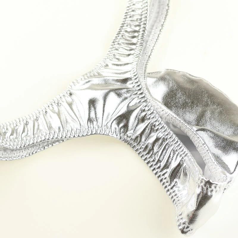 La Pomme Červené metalické bikiny šortky s plným švem a 3D pánskou kapsou, Japonsko, 622042