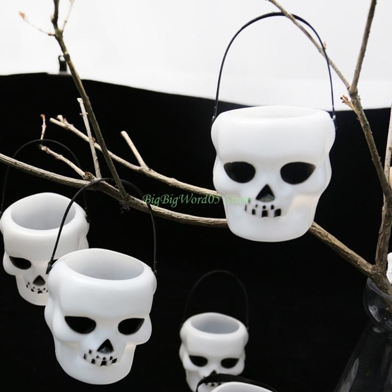 24TE Halloween Flame Bucket Witch Pumpkin Decoration Props Create Spooky for Parties and Celebrations