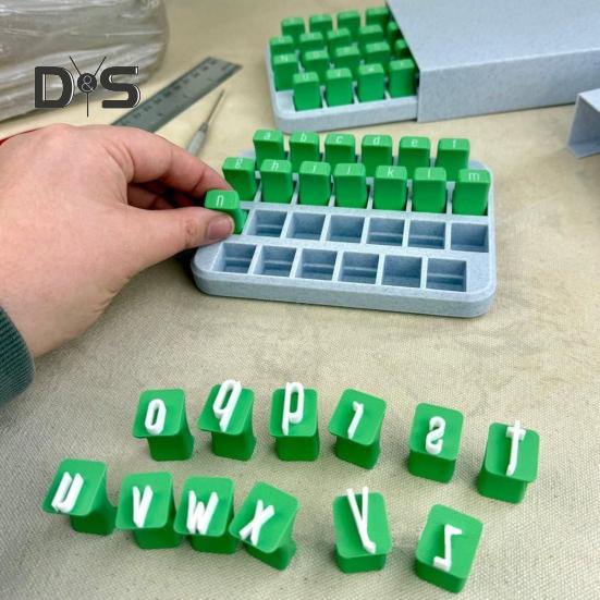 1 Set Clay Pottery Alphabet Stamp Uppercase Lowercase Letter Polymer Clay Silicone Stamp DIY Letter Number Symbol Mini Press Stamp