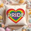 Pride Month Heart Cushion Cover Plush Fabric Soft Double-Sided Printed Sofa Warm Winter Home Gift Pillow Case