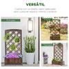 Wooden Lattice Trellis Planter For Climbing Plants Crops On Terrace Garden Balcony 60x30x122.5 Cm Brown