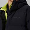 SAUCONY Solid Color Simple Logo Print Hooded Mid-Length Puffer Jacket Men Outerwear Black SC2240144C-BK01