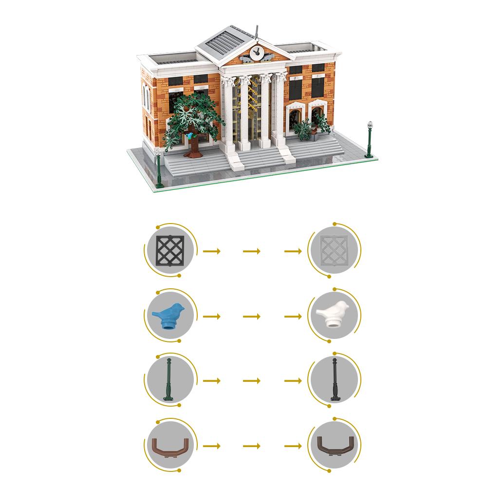 Gobricks MOC Modular Back to the Futured Courthouse Building Blocks Clock Tower Model Skyline Architecture Machine Car Toy Gifts