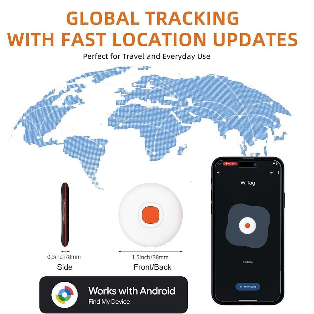 For Android Tracker Tag GPS Tracker Anti-Lost Item Locator Waterproof Wallet Tracker for Keys Wallet Luggage Pets