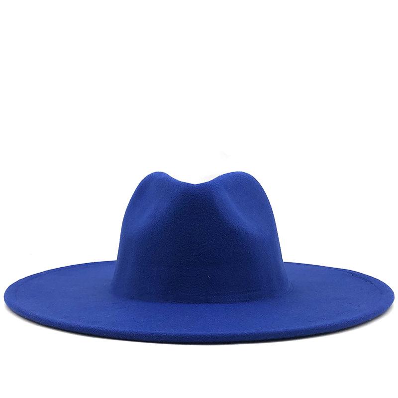 Unisex Wide Brim Wool Felt Jazz Fedora Hat for Autumn & Winter Fashion