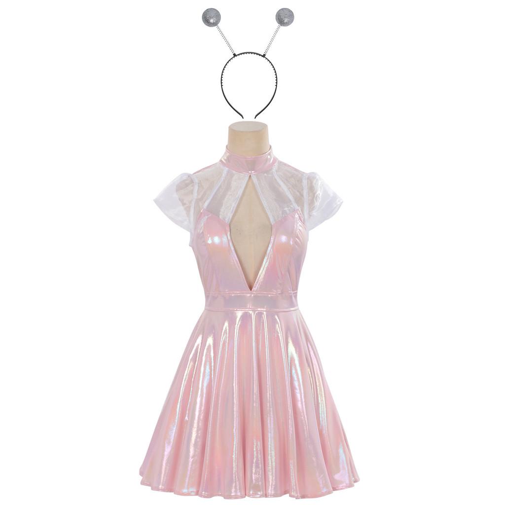 

Adult Children Metal Laser Dress For Electric Music Events And Fantasy Themed Parties 2XL