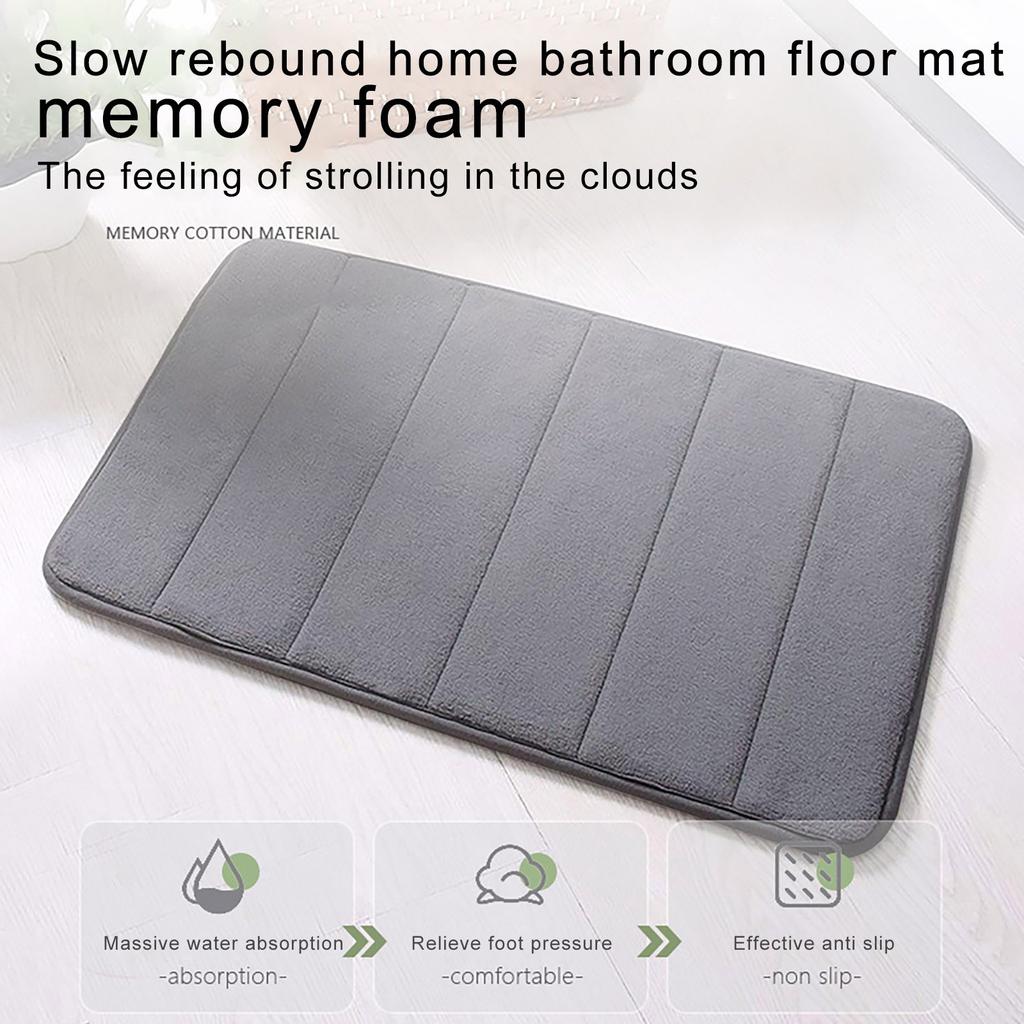 Memory Foam Bathroom Rug Set 3 Piece, Non Slip Extra Soft Absorbent Bath Mats, Machine Washable & Dry Toilet Mat Sets For Bathroom Floor
