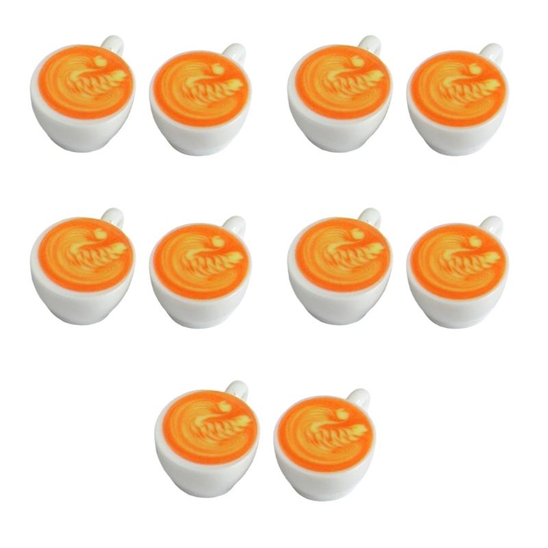 

10PCS Realistic Mini Coffee Cup Set Strong Resin Component For Doll house Decors Creative Play
