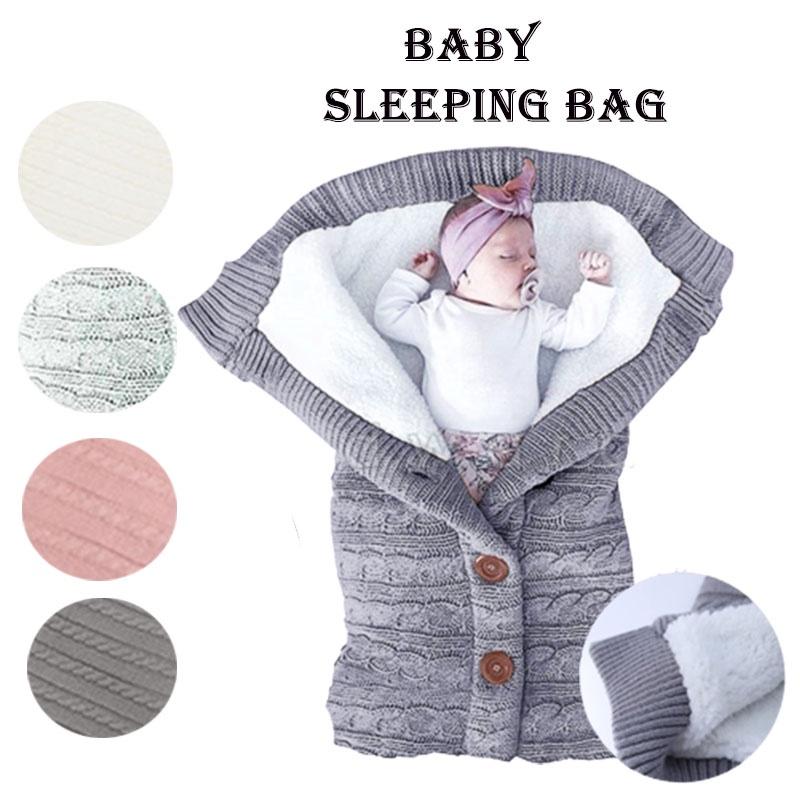 Swaddle Baby Infant Sleeping Bag Stroller Wrap Knitted Blanket Thicken Lamb Wool