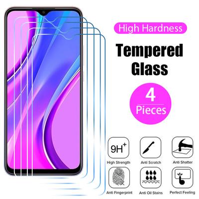 4PCS Tempered Glass For Xiaomi Redmi Note 10 11 12 9 8 Pro 9S 10S Screen Protector For Redmi 9 9A 9C 10C K60 Pro A1 Plus Glass