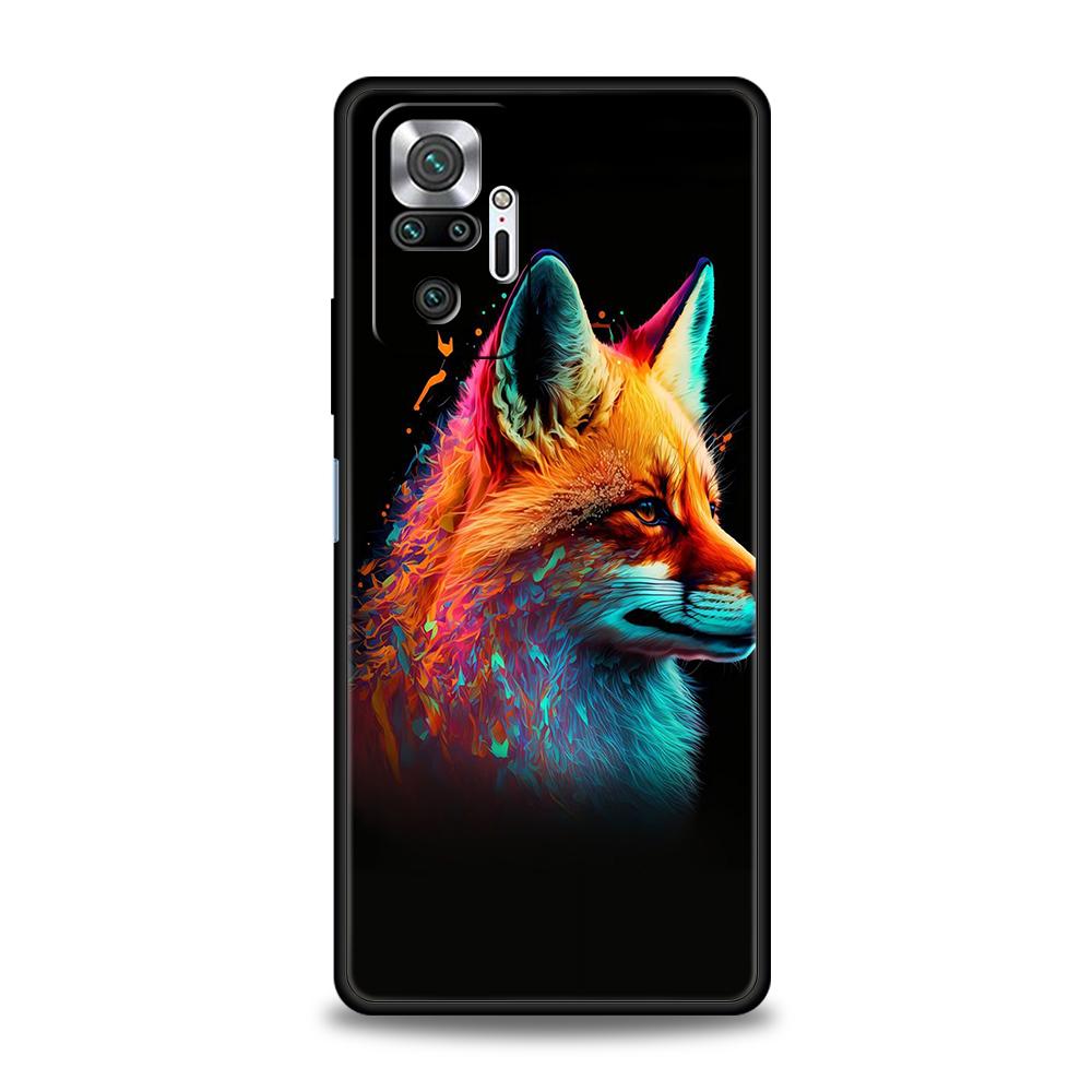 Animal The Fox Phone Case Cover for Redmi 13C 10C Note 13 12 10 11 Pro Plus 7 8T K40 K50 Gaming Pro Plus 5G Soft Shell Capas Bag