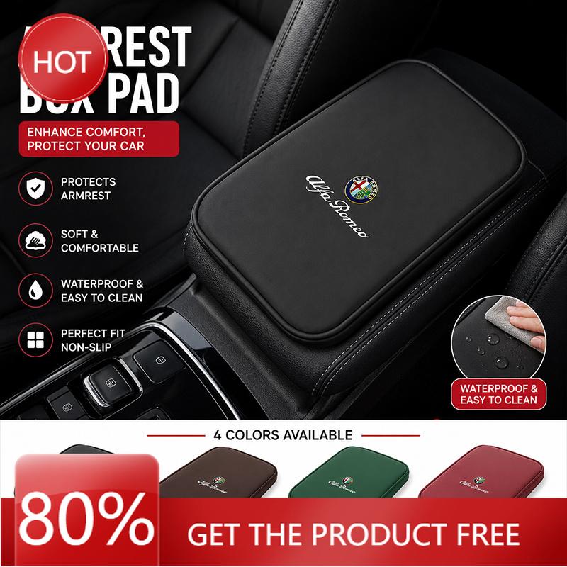 Hub Caps Car Armrest Cover Cushion Armrest Box Protective Pad For Alfa Romeo 156 159 147 4C 8C 166 Giulia Giulietta Mito Stelvio CVP1