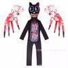 Hongbo Horror Game SirenHead Cartoon Cat Jumpsuit, Halloween Cosplay Costume Hooded