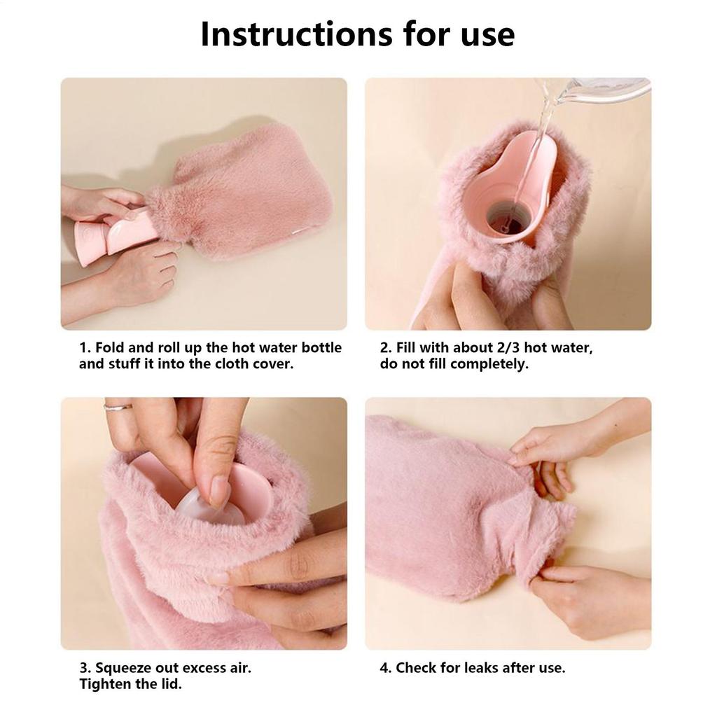 Hot Water Bottle For Cramps 1L Leakproof Reusable Hot Water Bottle With Cover For Discomfort Relief Cold Compress Menstrual