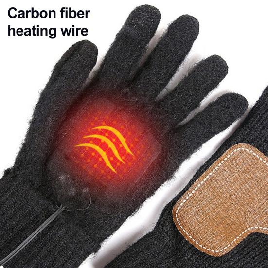 USB Heated Gloves 5V Electric Hand Warmers with 3 Temperature Control Settings Anti-slip Palm Winter Touchscreen Gloves for Men Women Typing