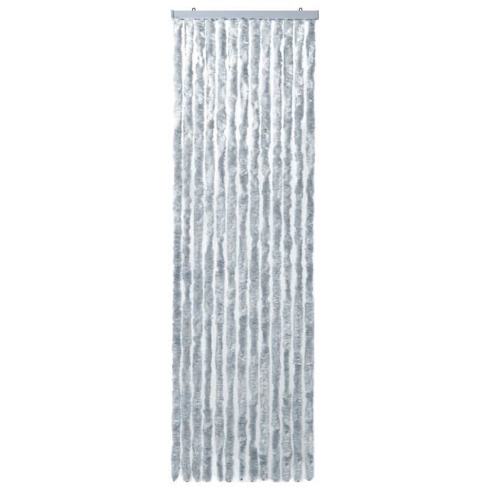 Moustiquaire - VIDAXL - 90x200 cm - Chenille Polypropylène - Réglable - Blanc et gris