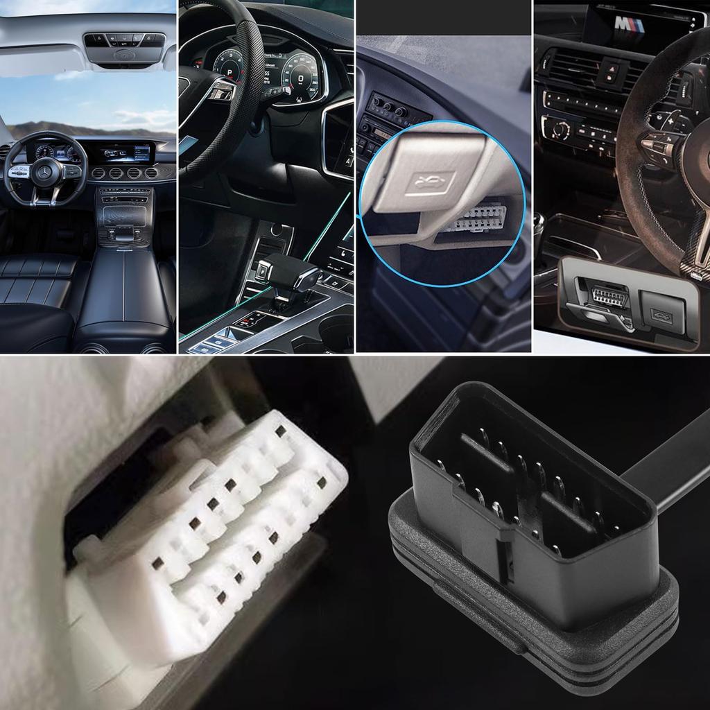 CERRXIAN OBD-II OBD2 16Pin 1 Male To 3 Female Splitter with Switch Flat Extension Cable Adapter 0.6M