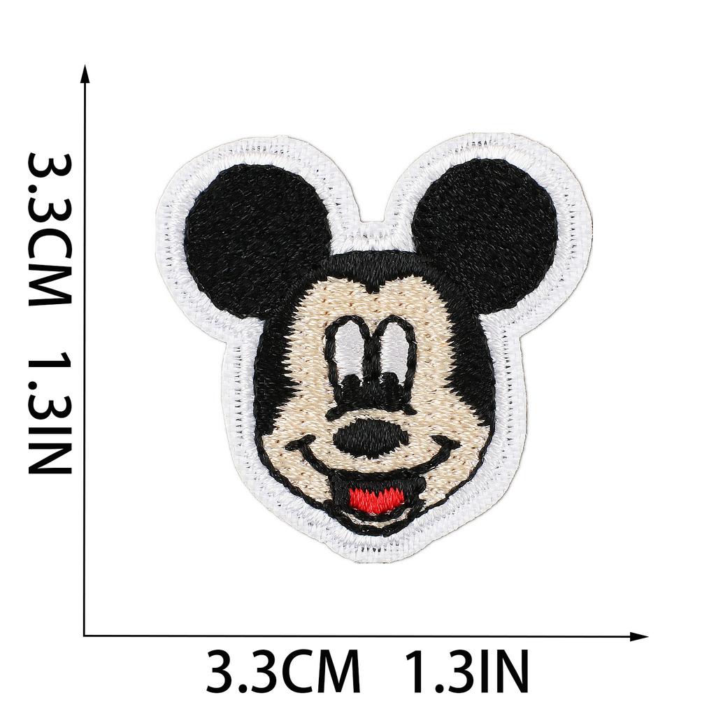 Anime Character Embroidery Cloth Sticker Cartoon Couple Mouse Patch Sticker Computer Embroidery Badge Bow Subsidy