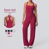 High-Waisted Yoga Set: Hip-Lifting Wide-Leg Pants & Sports Back Crop Top