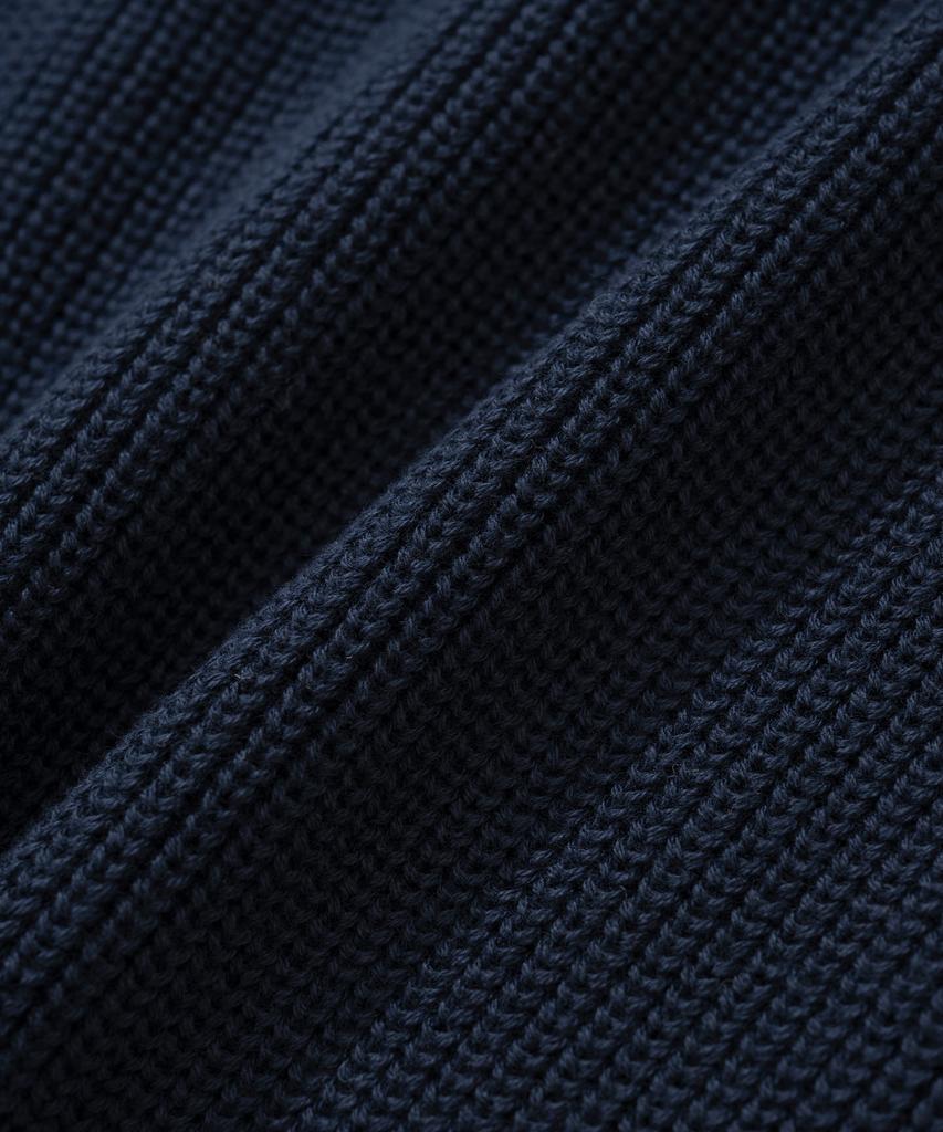 KNITTED [Nitied X Fashion Planet] Cotton Waffle Round Knit Navy