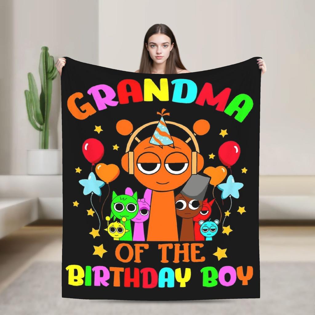 Sprunkies Kids Characters Sprunki Blankets Flannel Printed  Breathable Ultra-Soft Throw Blanket for Bed Office Rug Piece