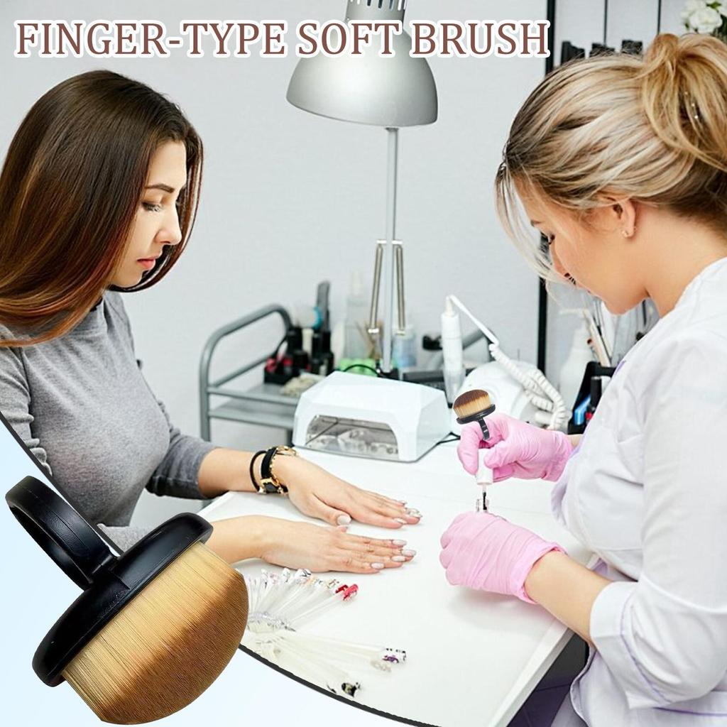Fingerring-Reinigungsbürste Fingerring-Nagelstaubbürste für Nagel und Zehennagel Weiche Maniküre-Staubwischer-Werkzeuge für Zuhause Salon Innenbereich