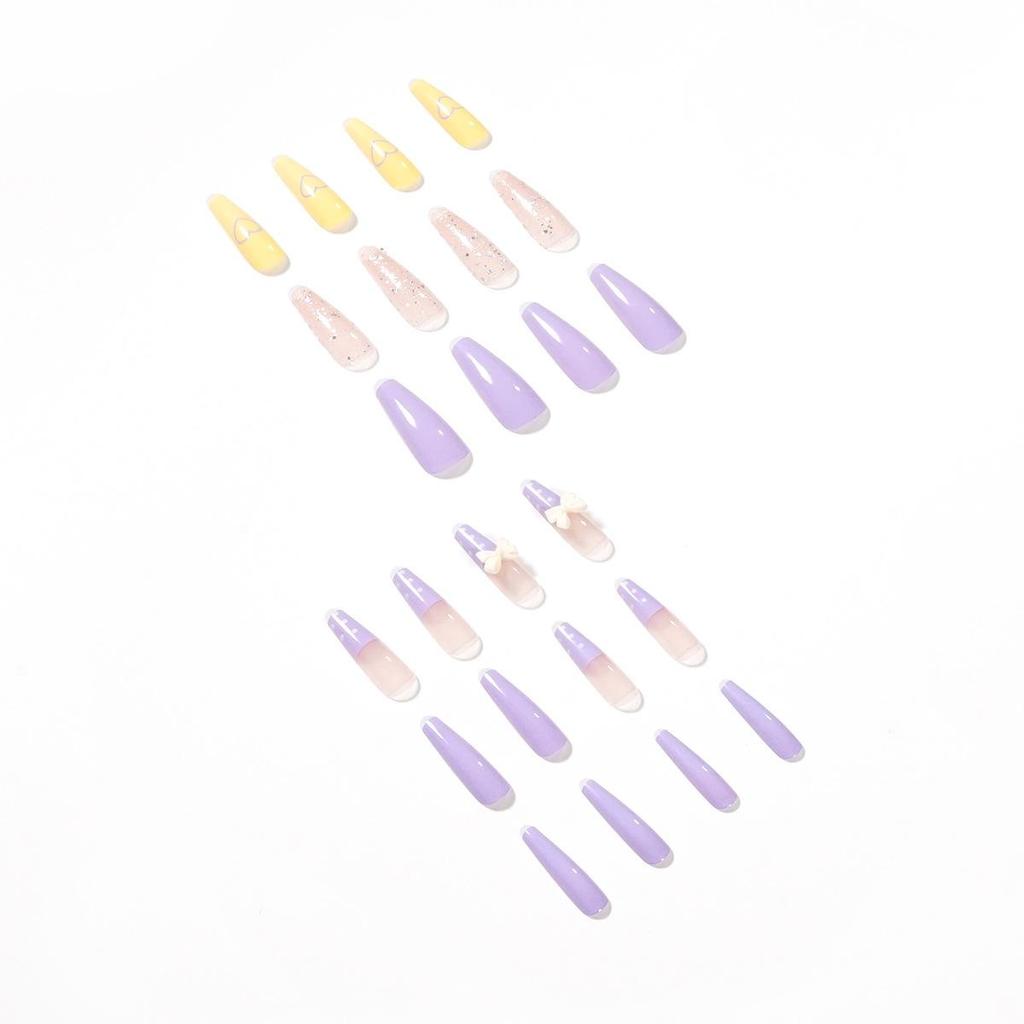 Taro Purple Wearable Nail Art Stickers - Finished Fake Nails