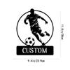 Personalized Footballer Iron Wall Sculpture - Custom Metal Art, Power-Free, for Home & Office Decor, Teens & Adults.