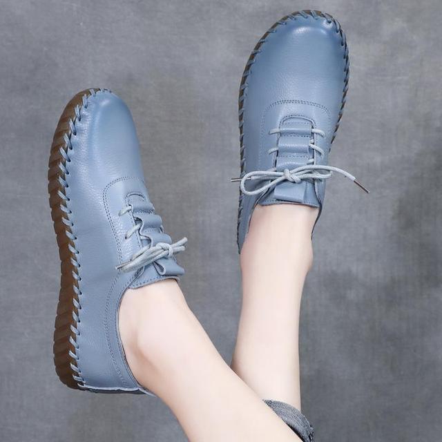 Designer Women 'S Summer Shoes  Casual Lace Up Cutout Hollow Flats Woman Oxford Sneakers Retro Sewing Leather Moccasins