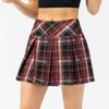 Women's Plaid Sports Skirt Pleated Skirt Outdoor Running Dance Anti-exposure Double-Layer Skirt Pants Yoga Tennis Skirt