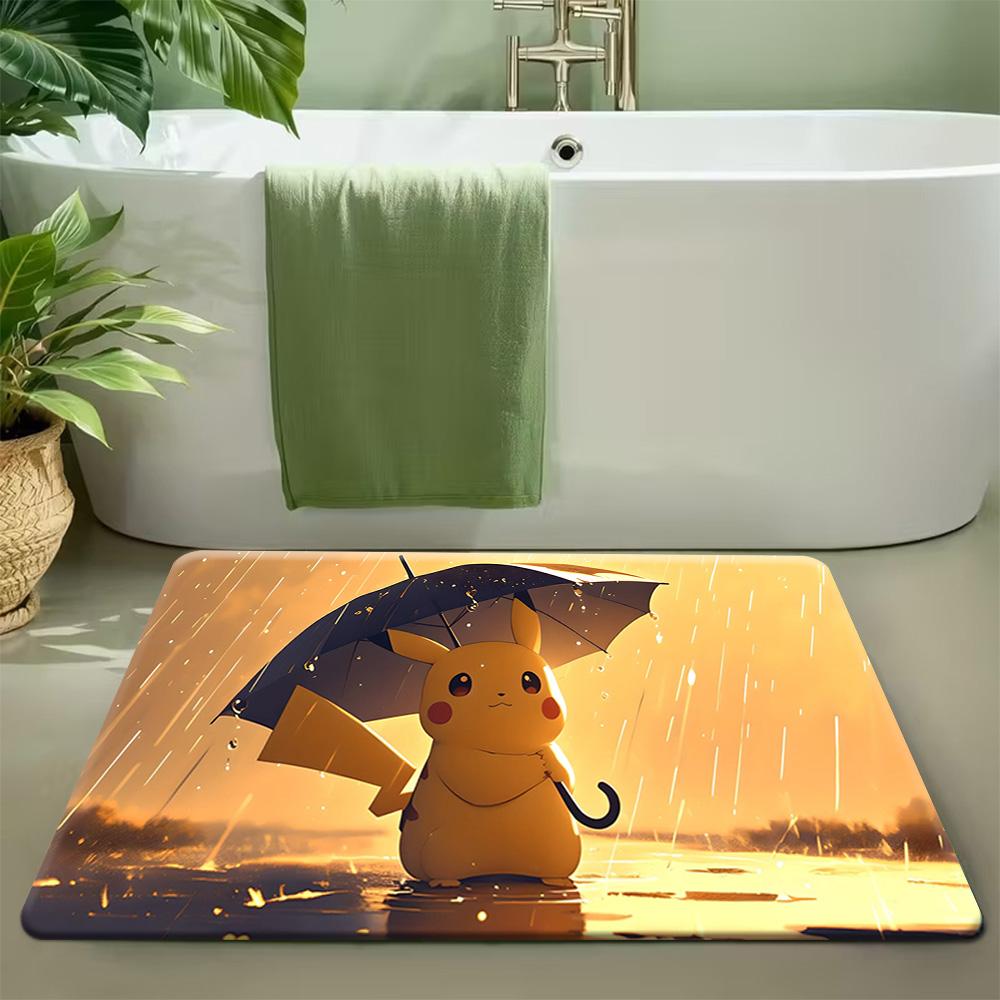 Pokemon Gengar Dark Forest Magic Print Non-Slip Doormat, Absorbent Floor Mat for Home Decor