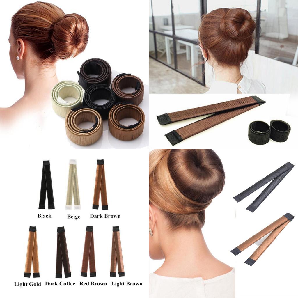 Trendy Korean Version Geometric Bun Maker 21cm Hair Accessory Fabric Material