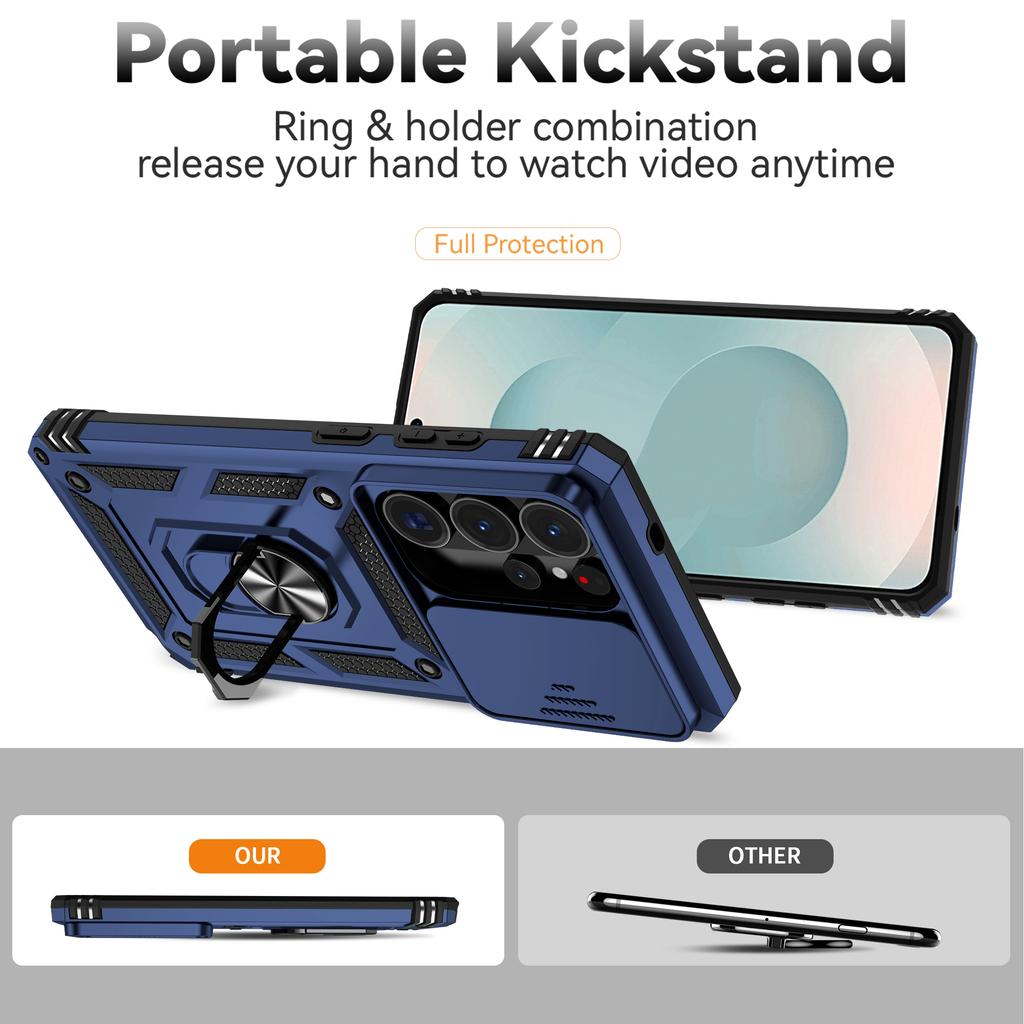 Etui do Samsung Galaxy S26 Ultra PC + TPU Pokrowiec na Telefon z Ochroną Obiektywu Podpórką