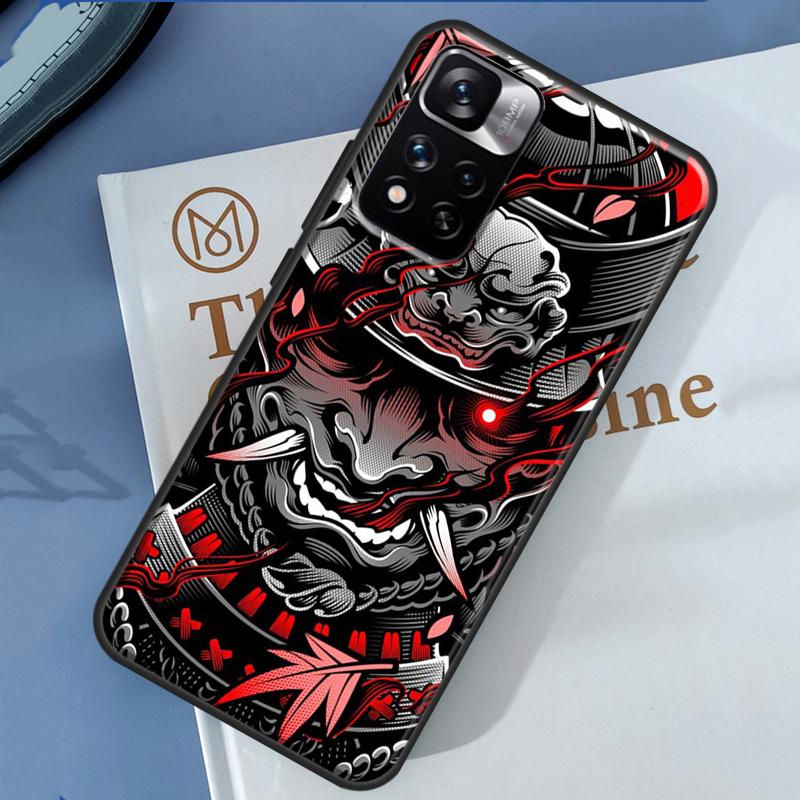 Samurai Mask Demon Case For Xiaomi Redmi 13C 10C 12C 14C Redmi Note 14 13 Pro 12 11 9 10 9S 10S 11S 12S Cover