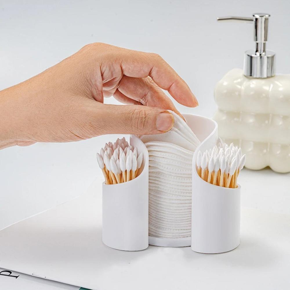 Qtip Holder Clear Cotton Swab and Cotton Balls Organizer Transparent Bathroom Storage Container for Makeup Accessories
