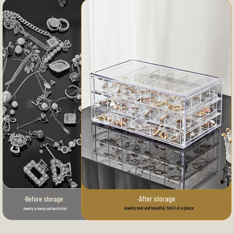 Earring and Necklace Multi-Layer Storage Box with Large Capacity, Anti-Oxidation, and Exquisite Design