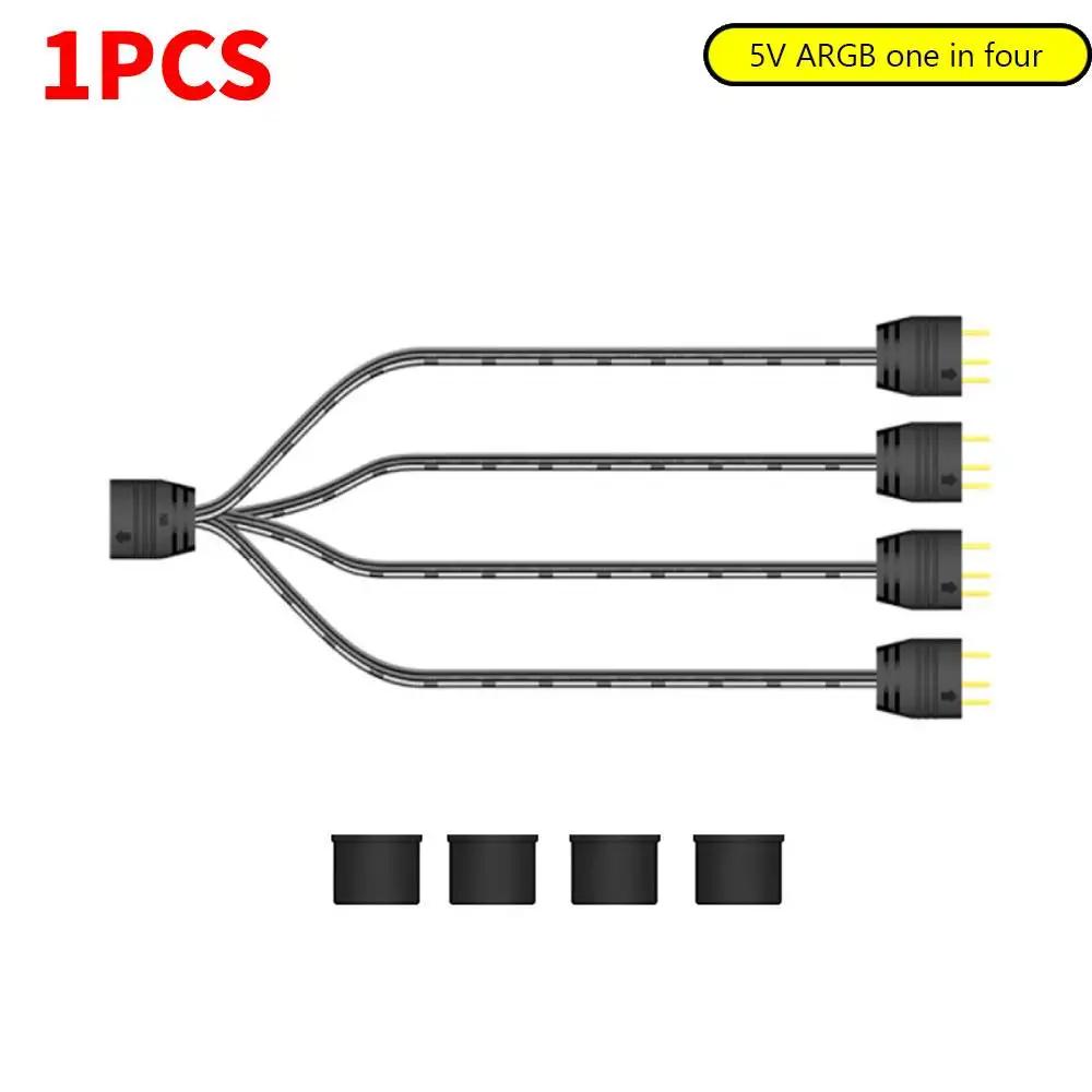

ARGB Chassis Fan Splitter 5V 3PIN Connector Motherboard Extension Cable Synchronization 33.5cm 1 To 3/4 for PC Light Strip Fans
