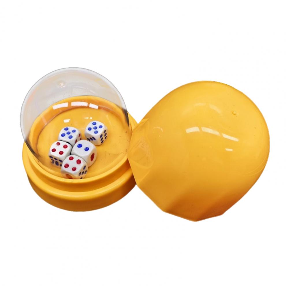 5 Dot Dice Manual Shaker Cup 1 Set Dice Cup With Clear Cover Base Adults Family Night Bar Party Gambling Drinking Board Game